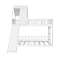 thumbnail image 5 of Full XL over Queen Floor House Bunk Bed with Slide & Built in Ladder, Kids/Teens Wood Bed Frame with Bedside Small Bookshelf, 5 of 8
