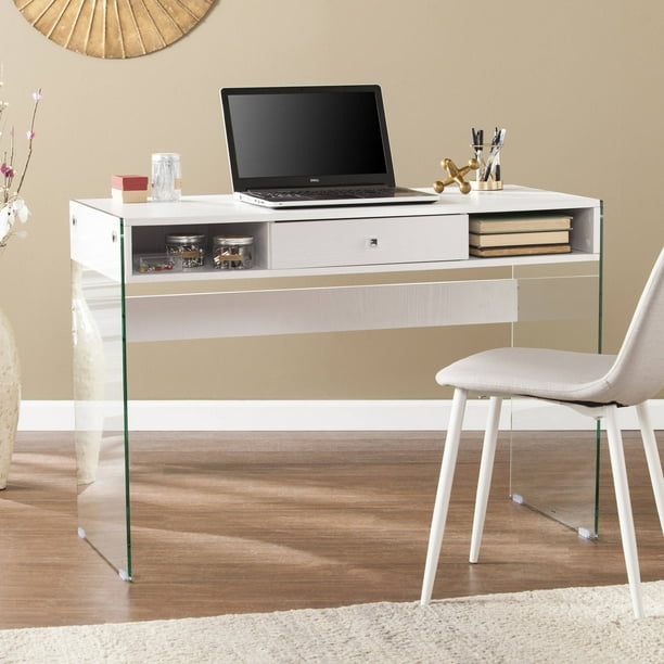 Southern Enterprises Dunia Contemporary Writing Desk With Glass