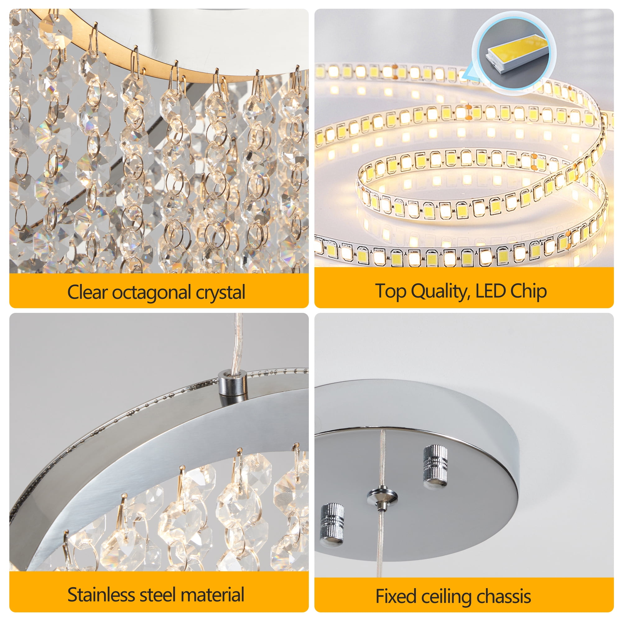 Mordern Luxury Waterfall 180-strand Crystal Chandeliers for Dining Room,Adjustable Color Temperature 3000K 4000K 6000K