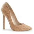 thumbnail image 2 of 5" Heel Pointed Toe Pump - Cork Faux Leather, 12, 2 of 2