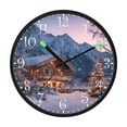 thumbnail image 2 of Voice Activated Clock with Glow Light 12 Inch Large Silent Wall Clock Battery Operated for Home Decor Beautiful Wooden Chalet, 2 of 8