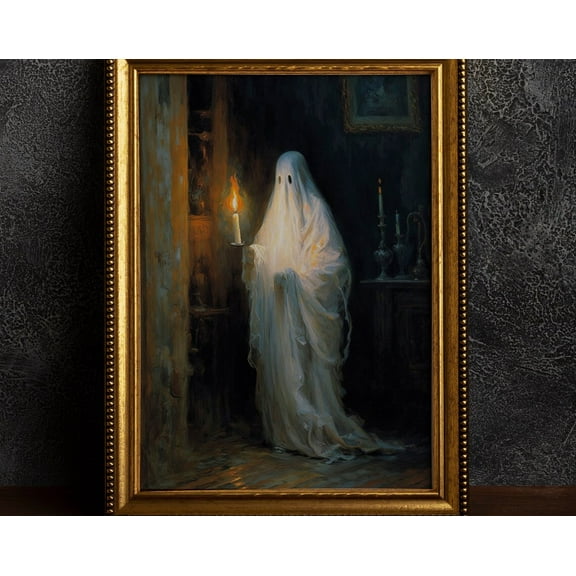 Ghost By Candlelight, Vintage Poster, Dark Academia, Gothic Victorian. Wall Art, Modern Wall Decor, 8x12 UNFRAMED