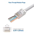 thumbnail image 3 of Cable Matters 100 Pack Shielded Pass Through RJ45 Modular Plugs for Solid or Stranded S/FTP Cable, 3 of 6
