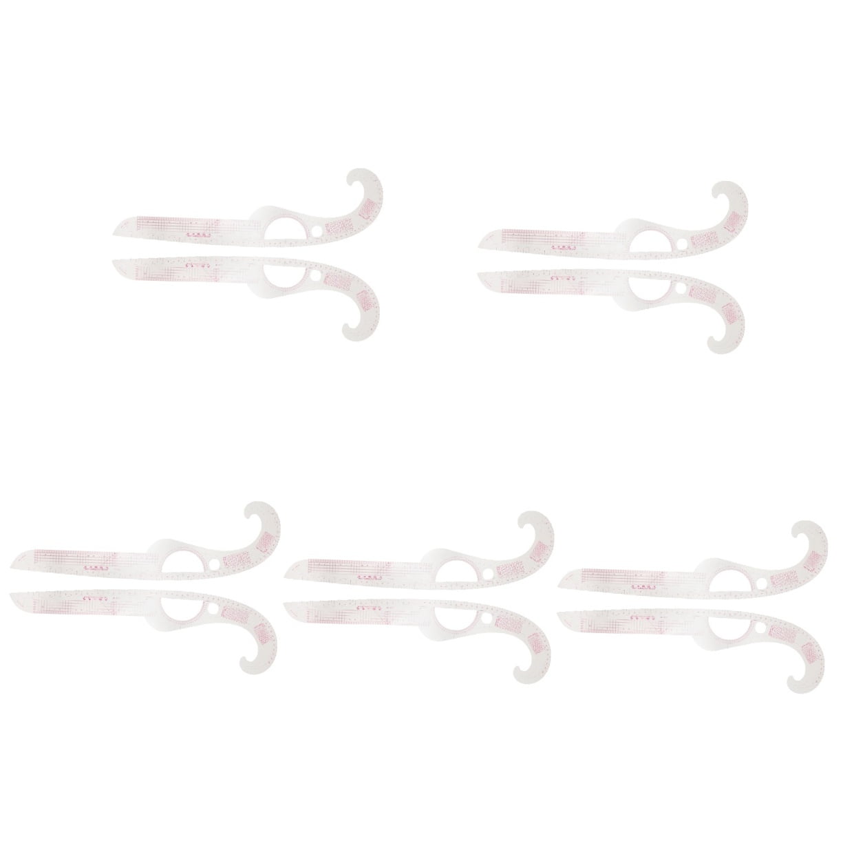 Set of 5 Sewing Rulers for Quilting, Tailoring, Pattern Making, Edge Measuring Tools