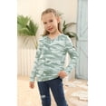 thumbnail image 4 of Sherrylily Kids Camouflage Stripe Long Sleeve Tops V Neck Criss Cross Tees Girls Casual Blouse（4-15T）, 4 of 4