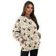 thumbnail image 7 of SCRAWLGOD Rooster Sunflower Floral Print Beige Crewneck Fall Sweatshirts for Women Trendy Women's Long Sleeve Pullover Tops with Pockets Fashion for Daily Wear, Spots, Office, 3XL, 7 of 7