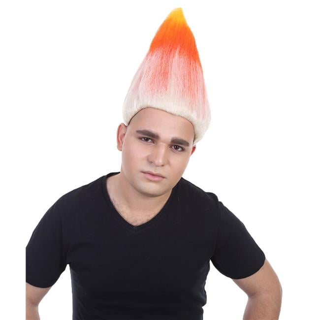 orange and white wig