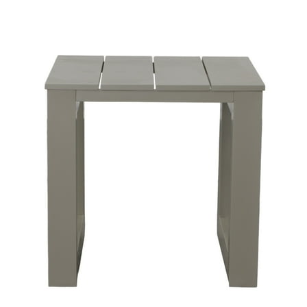Steve Silver Dalilah Patio Square Aluminum End Table in Gray