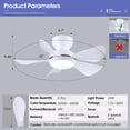 thumbnail image 3 of Ventilador de techo Kviflon de 81 cm con luz y mando a distancia de 6 velocidades, 3 of 9