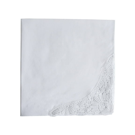 Multifunctional Soft Cotton Handkerchiefs for Women White Hankies Flower Edges Delicate Lace Handkerchiefs Women