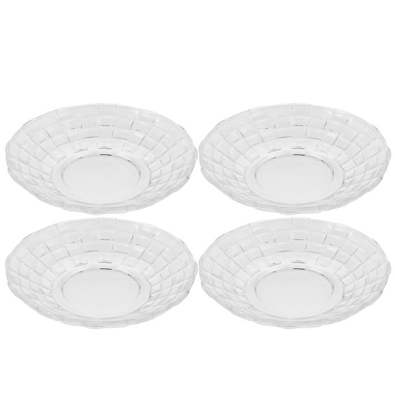 Masteelf 4pcs Glass Dried Fruit Serving Plate for KTV Bar Clear Candy Dishes Multi-Use Snacks Fruit Small Cake Storage Plate for Party