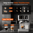 thumbnail image 4 of AIRMSEN Espresso Machine with Color Touchscreen, 20 Bar Cappuccino Latte Machines with Automatic Milk Frother, Dual Boiler Stainless Steel Espresso Maker for Home, 1350W, 4 of 12