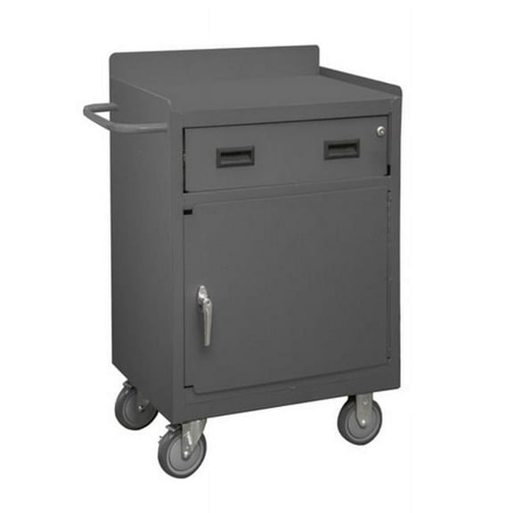 Durham 2203-LU-95 1.63 in. 6 Gauge Welded Steel Mobile Bench Lockable Cabinet with 1 Drawers & Tubular Push Handled, Gray