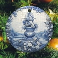 thumbnail image 2 of Ceramics Ornaments Classical Chinese Flower Double-Sided Printed 3" Ceramic Christmas Ornament Blue And White Tile China Decor Best Gifts for Christmas Funny Gifts for Women/Men, 2 of 8