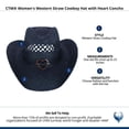 thumbnail image 4 of CTM  Western Straw Cowboy Hat with Heart Concho (Women), 4 of 4