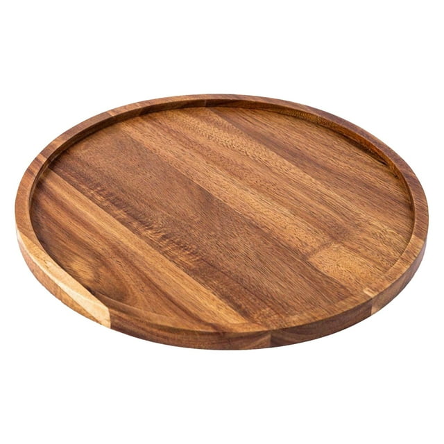 Ccgaton Store Planche de Charcuterie Ronde 1 Pce, Plateau Rond en Bois, Plateau de Service en Bois, Planche de Charcuterie Apéritif, Organisateur de Plateau 11.8 Po/30cm Indispensable
