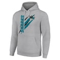 thumbnail image 2 of Men's Starter  Heather Gray San Jose Sharks Color Scratch Fleece Pullover Hoodie, 2 of 3