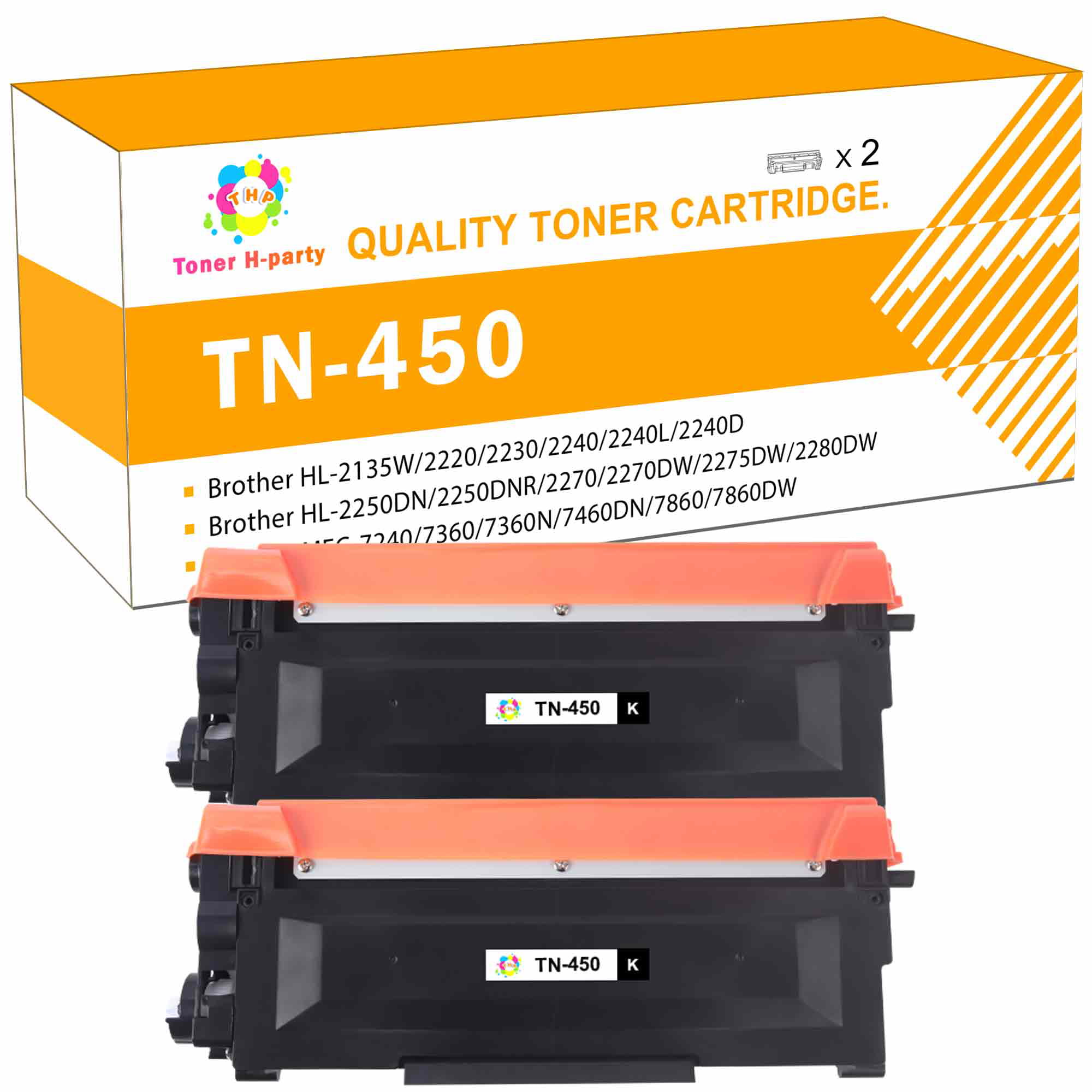 Toner H-Party Compatible Cartridge for Brother TN-450 TN-420 DCP-7055 DCP-7055W HL-2220 HL-2230 MFC-7360N MFC-7460DN Printer Ink (Black, 2-Pack) - Walmart.com