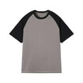 thumbnail image 2 of Fanxing Raglan Sleeve Tshirts for Women Slim Fitted Baseball Tees Shirts Stretchy Summer Athletic Workout Tops Gray,L, 2 of 7
