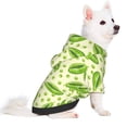 thumbnail image 2 of Goofa Green Peas Pattern Small Dog Sweater Hoodies Pet Grey Hooded Soft Fleece Sweatshirts with Pocket Fall Winter Puppy Cat Sweaters Warm Clothes-X-Small, 2 of 8