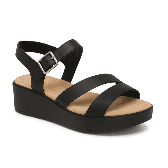 Giani Bernini Cessey Flatform Sandals for Women, Black, Size 10M