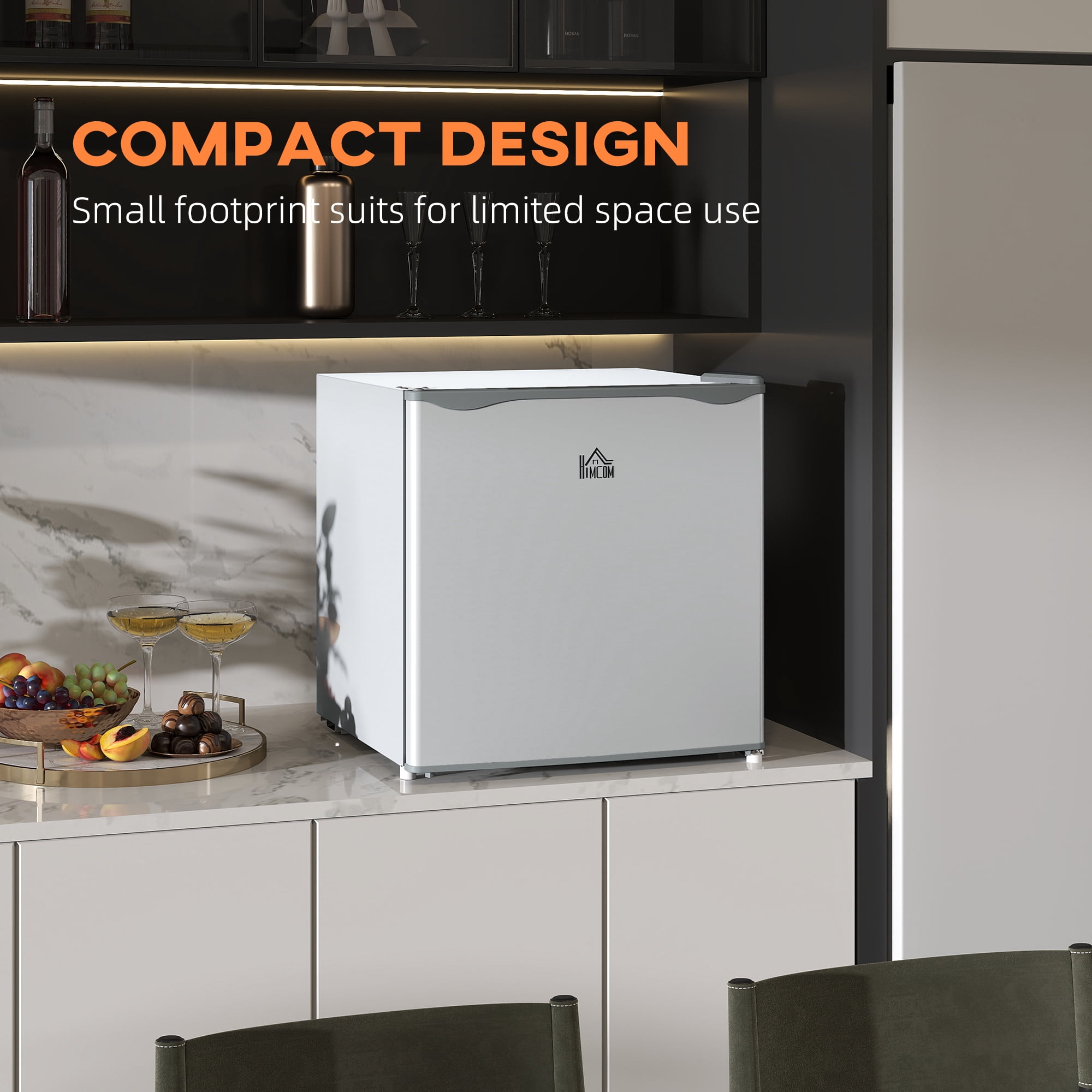 1.1 Cu.Ft Countertop Mini Freezer, Compact Upright Freezer with Removable Shelves, Gray