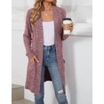 thumbnail image 4 of Aricy Ribbed Knit Cardigan Sweaters for Women Long Dusters Cozy Soft Knitwear Lightweight Open Front Sweater Solid Color Coat Warm Long Sleeve Shrug Cardigans with Pockets, 4 of 5