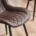 thumbnail image 2 of YOUNIKE Dining Chairs Set of 2, Upholstered Dining Room Chairs with Metal Legs, Faux Leather Kitchen Chairs, Armless Side Chairs, Large Padded, Metal Legs, Brown, 2 of 14