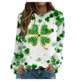 thumbnail image 1 of Xuyuer Women's Round Neck St. Patrick's Day Printed Long Sleeve Shirts Sweatshirt - Festive Holiday Graphic Pullover Top for Seasonal Parties, Gift Exchanges and Cozy Spring Summer Wear, 1 of 5