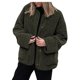 thumbnail image 3 of Abrigos de Invierno para Mujer, de Larga, con Botones, Chaquetas de Forro Suave, Ropa de Abrigo, Moda de Otoño Verde S, 3 of 9