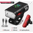 thumbnail image 1 of Juego de luces LED USB para bicicleta, juego de luces, luz trasera y delantera de 1000 LUX, 1 of 5
