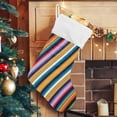 thumbnail image 5 of GZHJMY Christmas Stocking, Personalized Mexican Serape Stripes Large Candy Stocking, 1 PCS Hanging Gift Xmas Stocking Decoration for Family Holiday Party Ornaments Decor Fireplace, 5 of 7