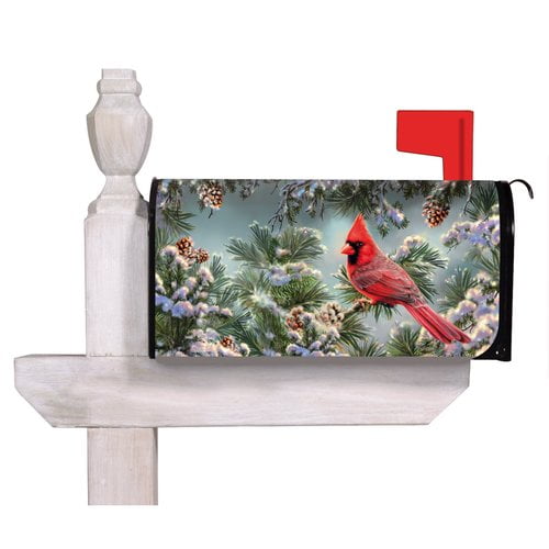 Evergreen Flag & Garden Snowy Cardinal Mailbox Cover