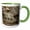 Green/White, variant on 3drose, Snow Leopard, Threatened Species, Native to Central and South Asia, 11oz Two-tone Green Mug