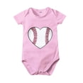 thumbnail image 1 of Gibobby Ropa Para Bebe Ropa de rastreo de manga corta con estampado de dibujos animados de béisbol de Color sólido de verano para niños y niñas de 0 a 24 mese(Rosa, 0-3 Meses), 1 of 3