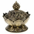 thumbnail image 1 of Quemador de incienso de flor de Buda chino, incensario hecho a mano de aleación para decoración budista de la oficina en casa Yuarrent HA8326-00B, 1 of 6