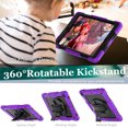 thumbnail image 3 of For iPad 6th/5th Generation Case 9.7 inch 2018/2017, 360 Rotating Shockproof Cover with Stand, Screen Protector, Shoulder Strap, Purple, 3 of 7