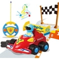 thumbnail image 1 of Mi primer coche de carreras a control remoto para niños pequeños con sonido y luz. Coche de juguete, regalo de cumpleaños para niños y niñas - Rojo, 1 of 5
