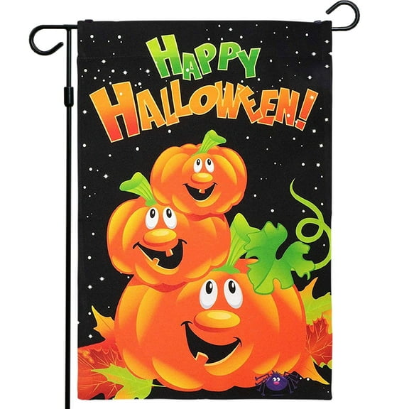 G128 12"x18" Pumpkin Halloween Garden Flag Outdoor Yard Flag for Porch or Lawn