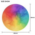 thumbnail image 6 of Rainbow Tie Dye Ink Pattern Round Tablecloth 60"x60",Wrinkle Wipeable Table Cloth for Kitchen Dining Room Picnic Patio Party, 6 of 6