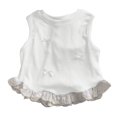 thumbnail image 4 of Mnyotv Toddler Girls Summer Clothes Sleeveless Ruffle Hem Tank Tops with Bow Casual Crewneck T Shirts Size 3-4 Years, 4 of 8