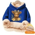 thumbnail image 4 of Kids Highland Cow Sweatshirt- Soft Lined Christmas Sweatshirts with Highland Cow Print, Cozy Warm Kids Jacket Top for Winter Outdoor Play and Holiday Activities, 4 of 5