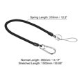 thumbnail image 2 of Uxcell Retractable Coil Spring Keychain Clasp with Big Key Ring 360mm, 1 Pack Plastic Spiral Stretchy Cord, Black, 2 of 5