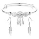 thumbnail image 1 of Pulsera Atrapasueños Con Borla De Plumas Y Pendientes Mujer Xtellar plateado, 1 of 4
