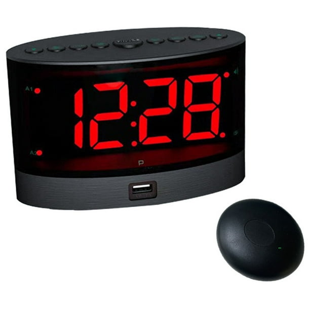 Extra Loud Alarm Clock with Wireless Bed Shaker,Vibrating Alarm Clock for Heavy Sleepers, Deaf