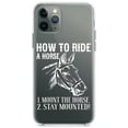 thumbnail image 1 of DistinctInk Clear Shockproof Hybrid Case for iPhone 13 Pro MAX (6.7" Screen) - TPU Bumper Acrylic Back Tempered Glass Screen Protector - How To Ride a Horse - Stay Mounted, 1 of 2