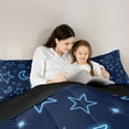thumbnail image 5 of Homewish Cute Stars Moon Bedding Comforter Set,Cartoon Print Twin Comforter Sets,Dreamy Blue Bedding Set For Boys Kids,Breathable Home Decor Reversible,2pcs, 5 of 8