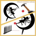thumbnail image 3 of 1pc Fairy Garden Decor Moon Swing Black Silhouette Outdoor Lawn Pots Decor Elves Metal Garden Stakes Decorative Metal Yard Art for Yard Patio Trees Gift for Gardeners Mother's Day Black, 3 of 9