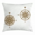 thumbnail image 1 of Compass Throw Pillow Cushion Cover, Ancient Shipping Windrose Design Travel Jouney Theme Sea Life Marine Discovery Art, Decorative Square Accent Pillow Case, 16 X 16 Inches, Pale Brown, by Ambesonne, 1 of 2