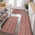 thumbnail image 2 of Red Christmas Reindeer Pattern Kitchen Rugs Sets Of 3,Kitchen Runner Rugs Non Skid Washable,Decorative Kitchen Floor Mats for Kitchen,Sink,Laundry,17"x30"+ 17"x47" + 17"x59", 2 of 6